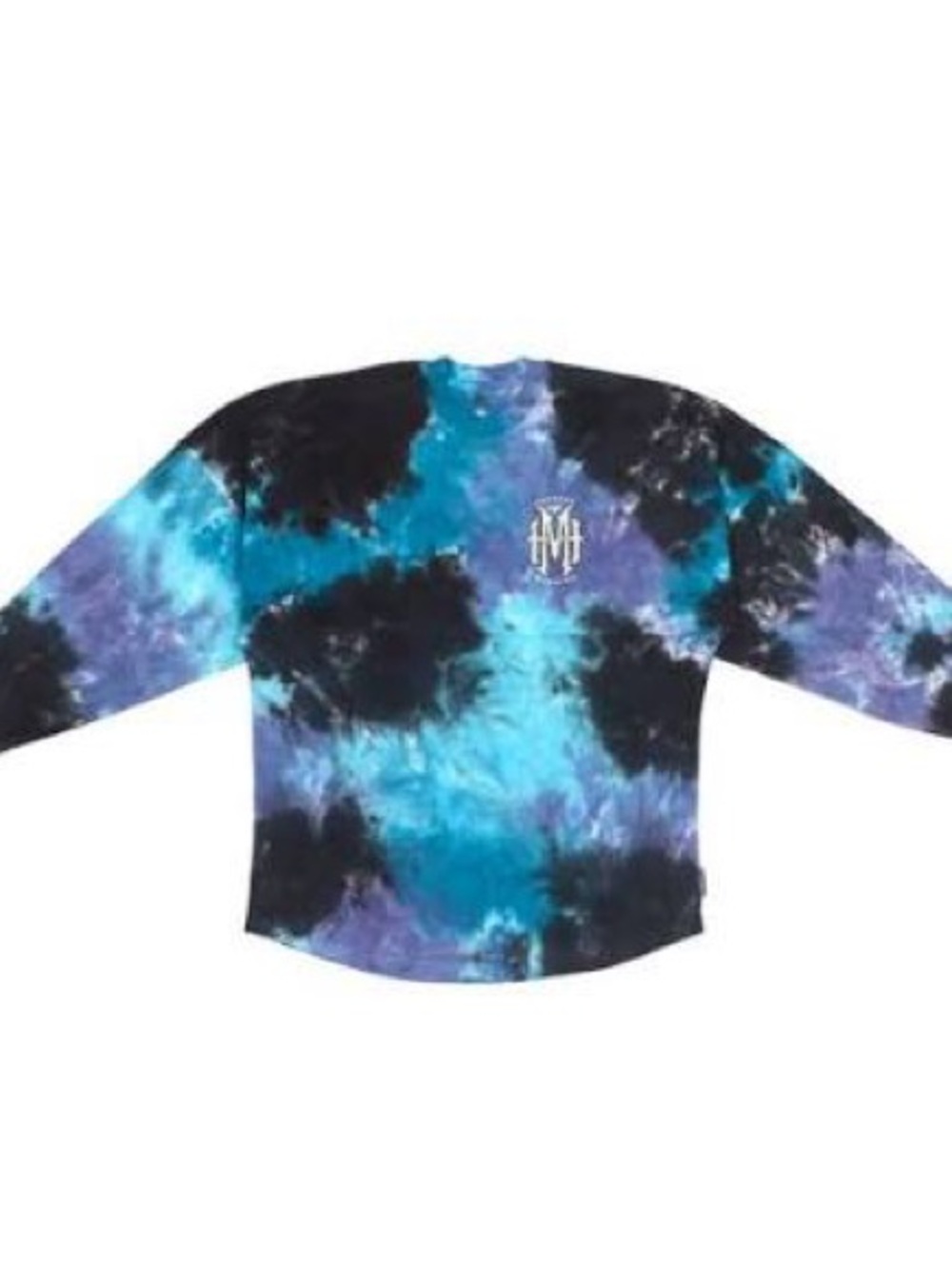 Tie-Dye haunted mansion Long Sleeve Jersey in Teal, Purple & Black